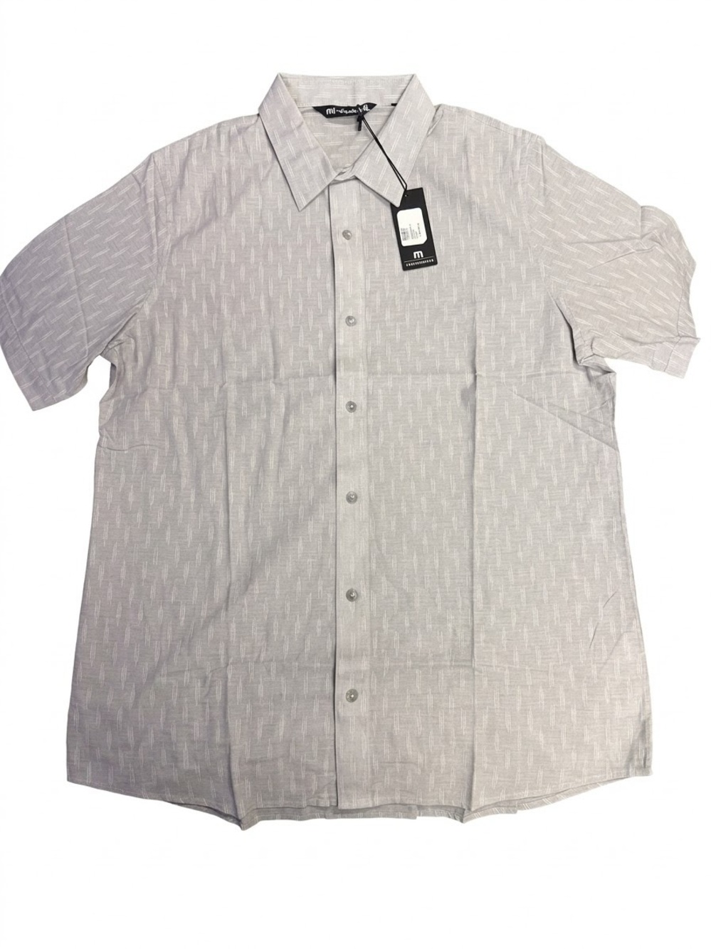 Travis Mathew Short-Sleeve Button-Down Shirt - Light Gray